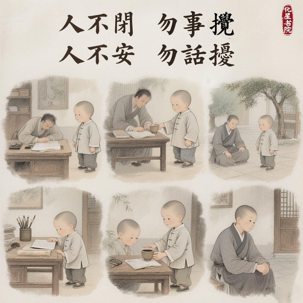 人不閒　勿事攪　人不安　勿話擾